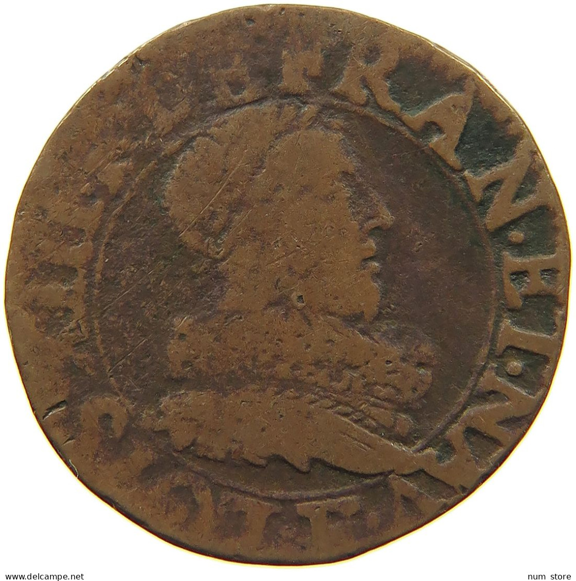 FRANCE DOUBLE TOURNOIS 1633 E LOUIS XIII. (1610–1643) #c024 0519 - 1610-1643 Louis XIII The Just