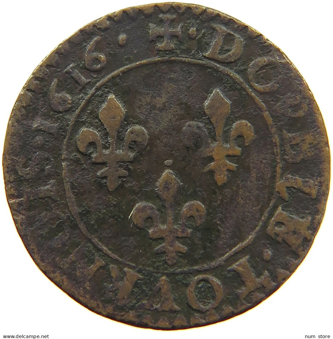 FRANCE DOUBLE TOURNOIS 1616 X LOUIS XIII. (1610–1643) #c006 0045 - 1610-1643 Louis XIII The Just