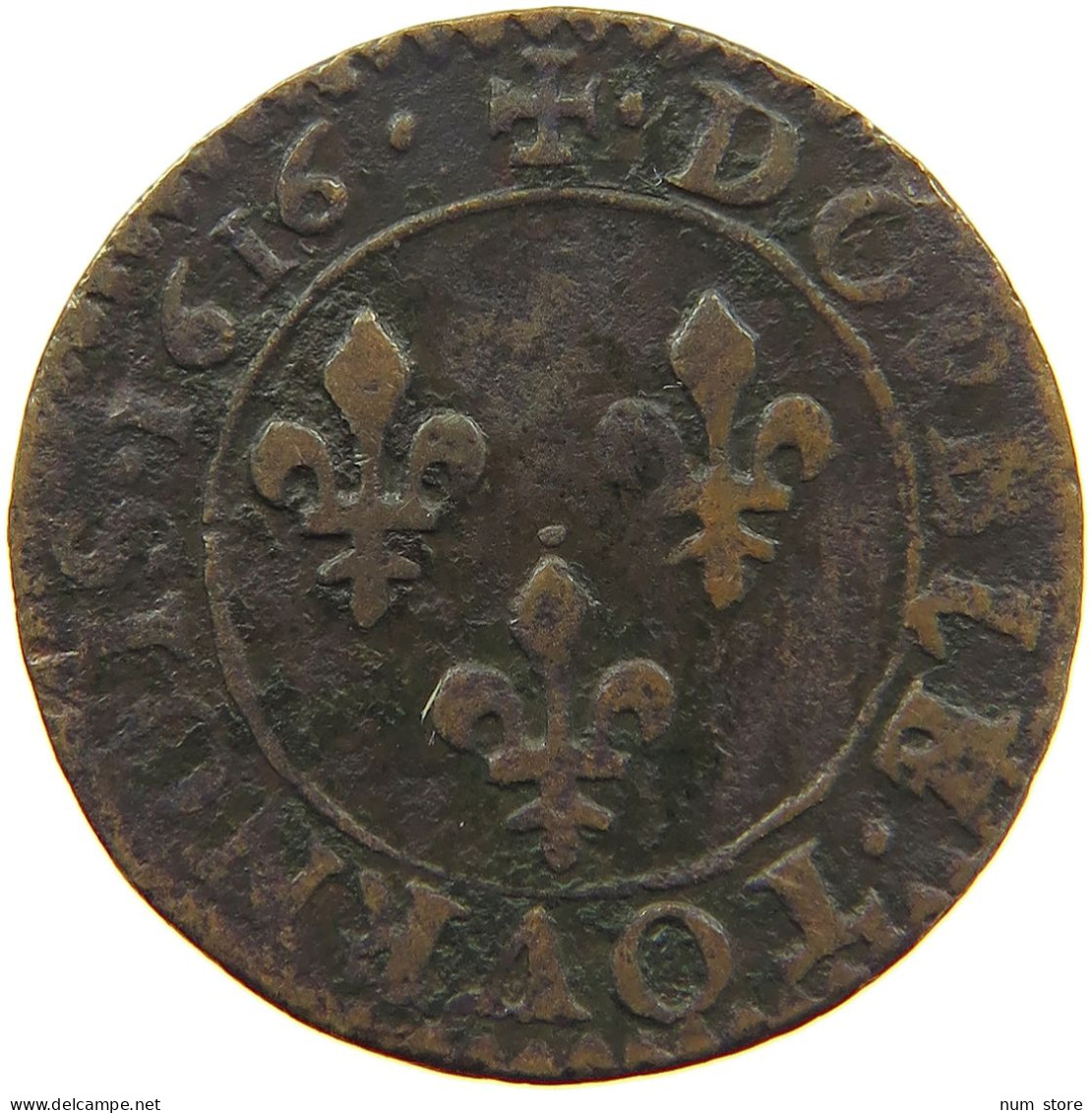 FRANCE DOUBLE TOURNOIS 1616 X LOUIS XIII. (1610–1643) #c006 0045 - 1610-1643 Luis XIII El Justo