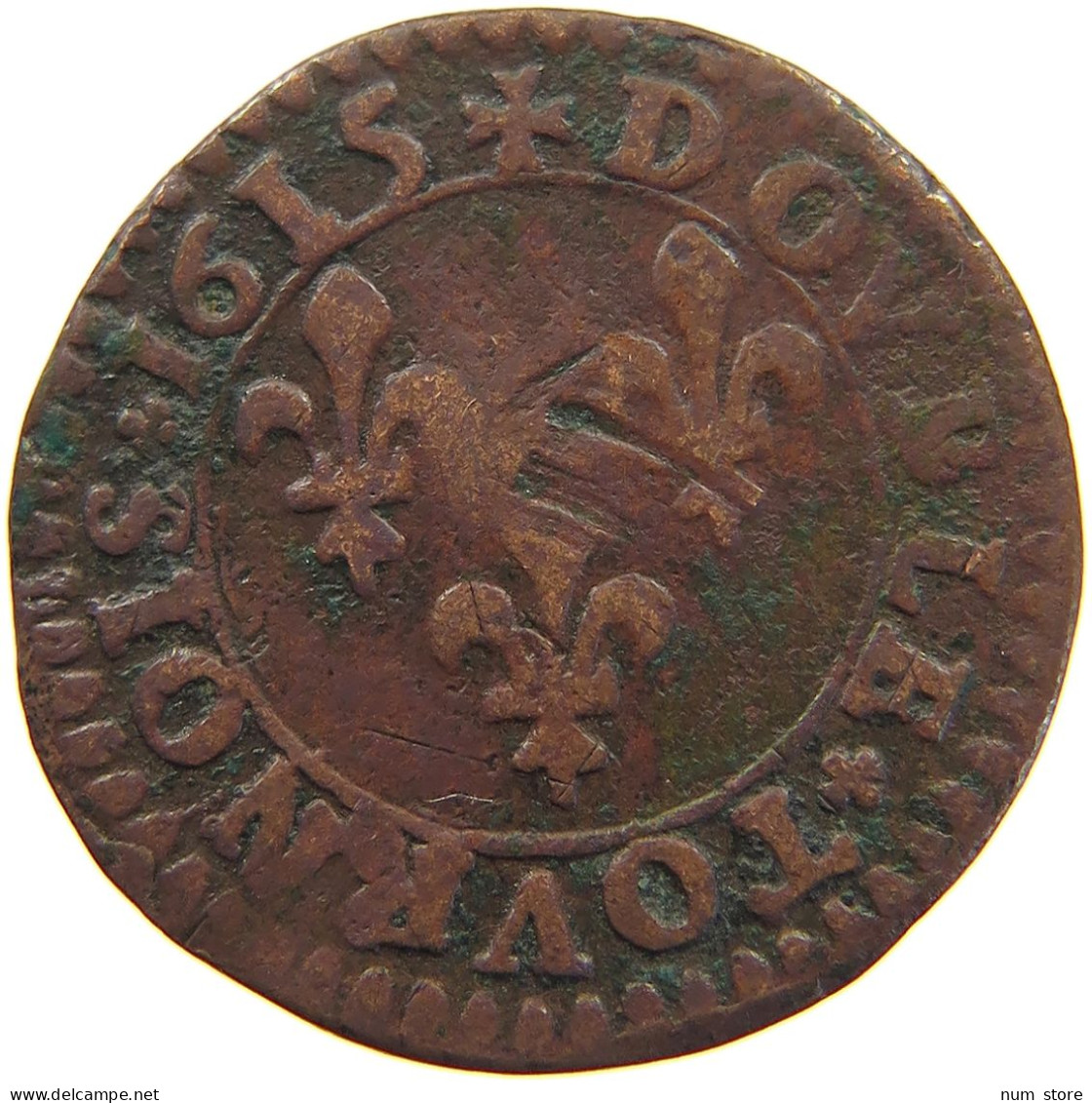 FRANCE DOUBLE TOURNOIS 1615 D LOUIS XIII. (1610–1643) #c034 0191 - 1610-1643 Luis XIII El Justo