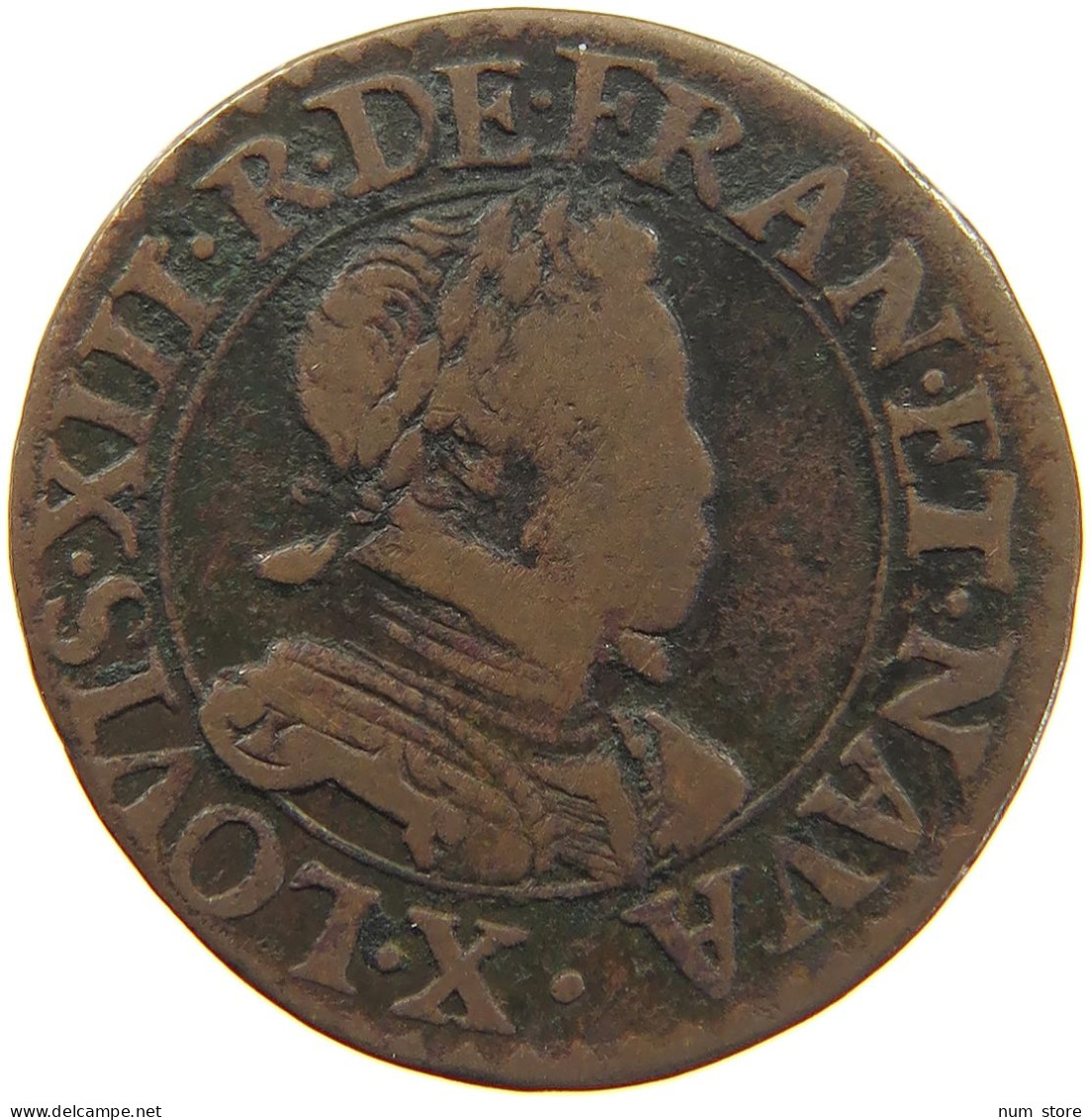 FRANCE DOUBLE TOURNOIS 1614 X AMINES LOUIS XIII. (1610–1643) #c034 0207 - 1610-1643 Louis XIII Le Juste