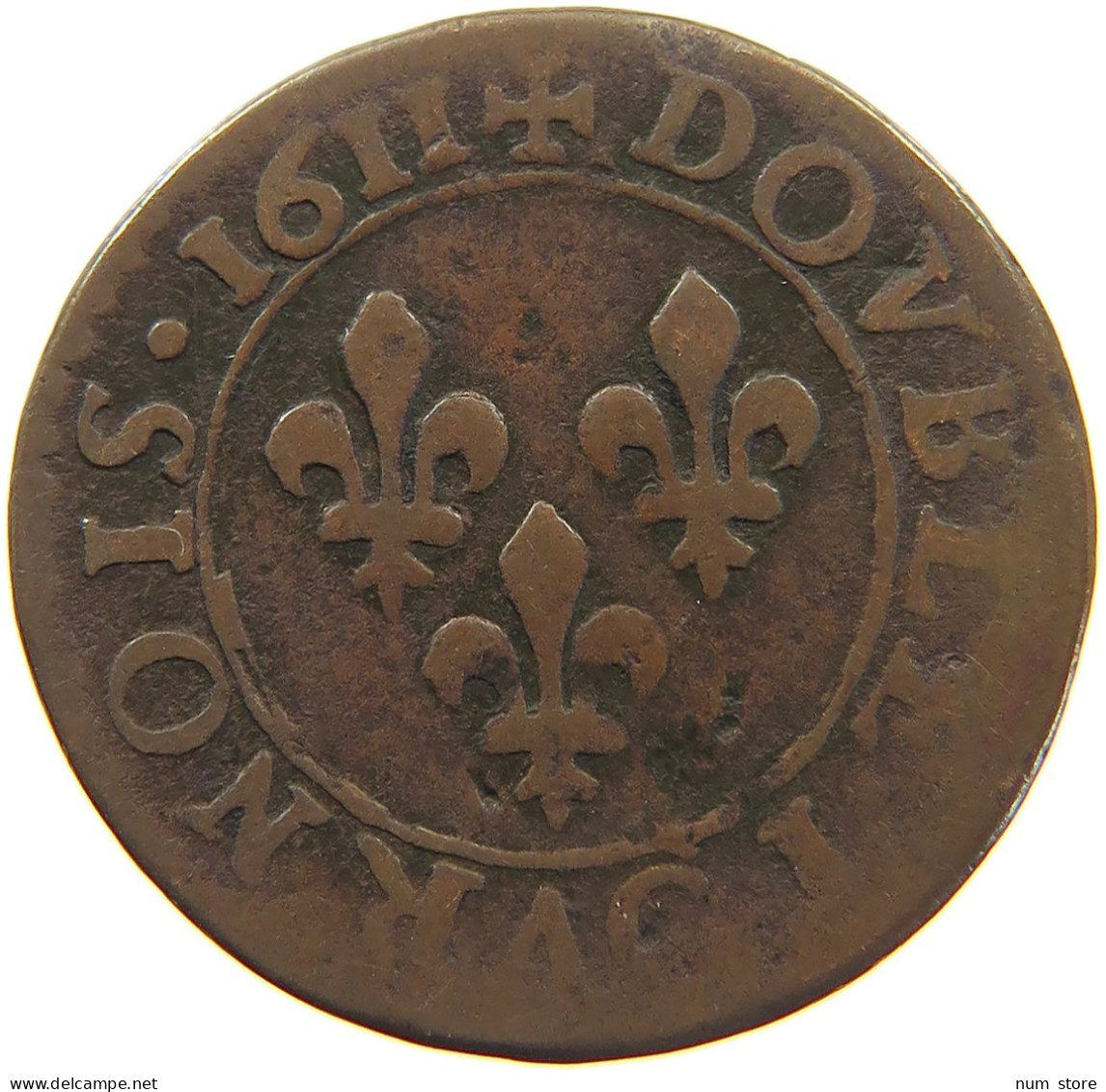 FRANCE DOUBLE TOURNOIS 1611 T LOUIS XIII. (1610–1643) #c034 0227 - 1610-1643 Lodewijk XIII Van Frankrijk De Rechtvaardige