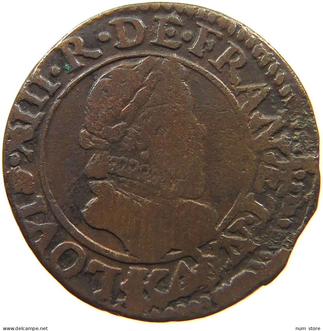 FRANCE DOUBLE TOURNOIS 1614 K LOUIS XIII. (1610–1643) #c022 0459 - 1610-1643 Luis XIII El Justo
