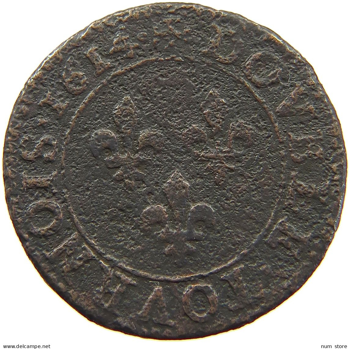 FRANCE DOUBLE TOURNOIS 1614 A LOUIS XIII. (1610–1643) #a015 0553 - 1610-1643 Luis XIII El Justo