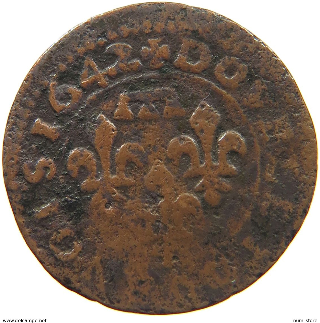 FRANCE DOMBES DOUBLE TOURNOIS 1642 Gaston D'Orléans #c032 0727 - Dombes