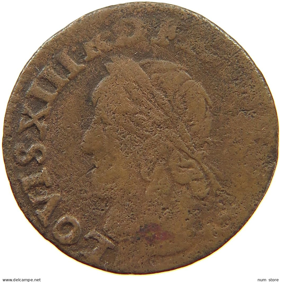 FRANCE DENIER 1642 LOUIS XIII. (1610–1643) #a016 0273 - 1610-1643 Lodewijk XIII Van Frankrijk De Rechtvaardige