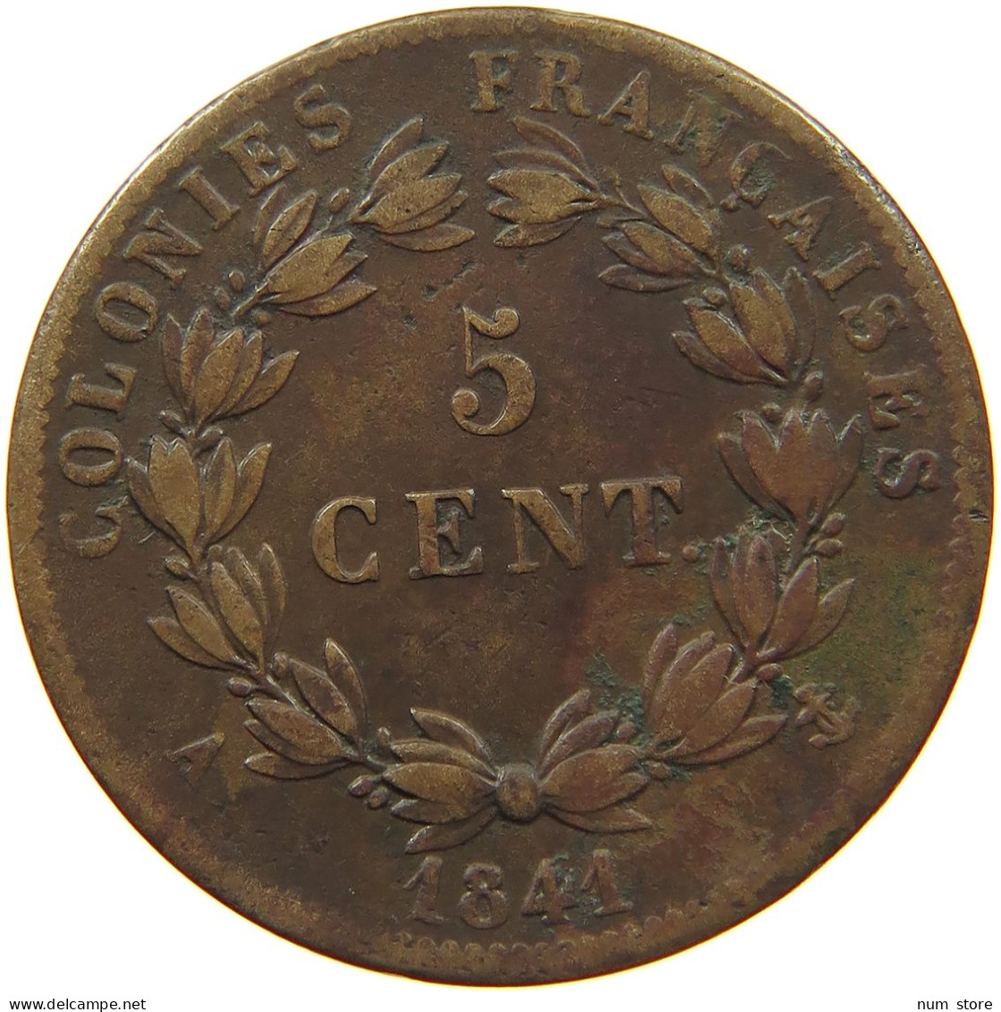 FRANCE COLONIES 5 CENTIMES 1841 A LOUIS PHILIPPE I. (1830-1848) #t152 0105 - French Colonies (1817-1844)