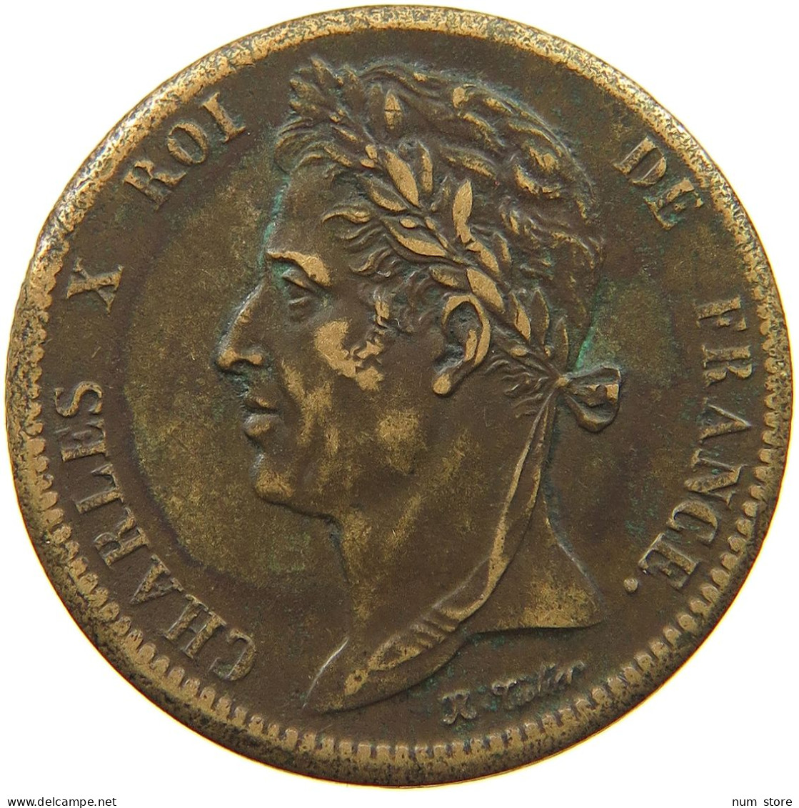 FRANCE COLONIES 5 CENTIMES 1828 A Charles X. (1824-1830) #t112 0135 - Colonies Générales (1817-1844)