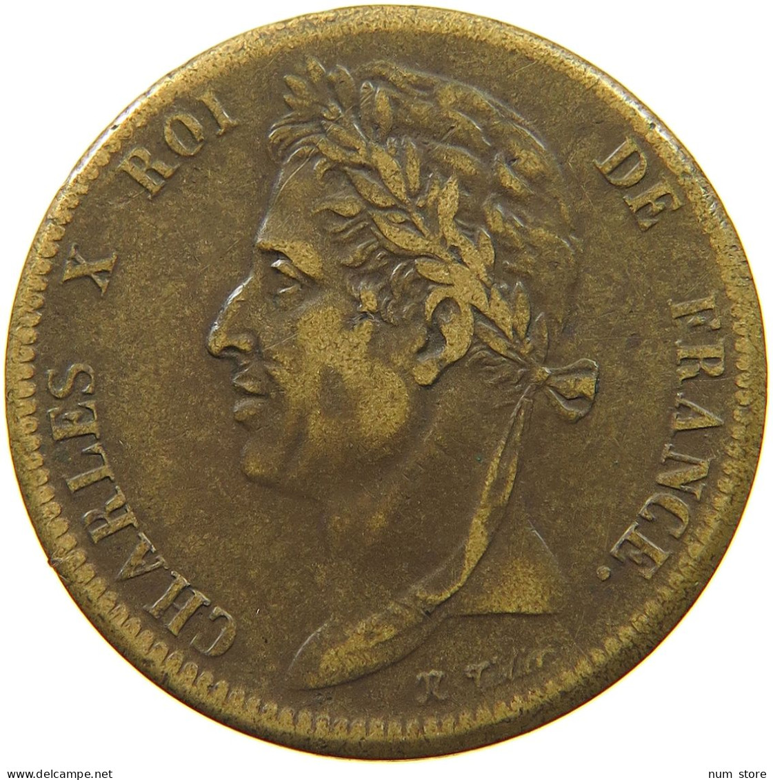 FRANCE COLONIES 5 CENTIMES 1828 A Charles X. (1824-1830) #t112 0125 - Colonie Francesi (1817-1844)