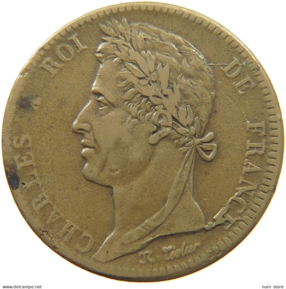 FRANCE COLONIES 10 CENTIMES 1827 H Charles X. (1824-1830) #t120 0397 - Französische Kolonien (1817-1844)