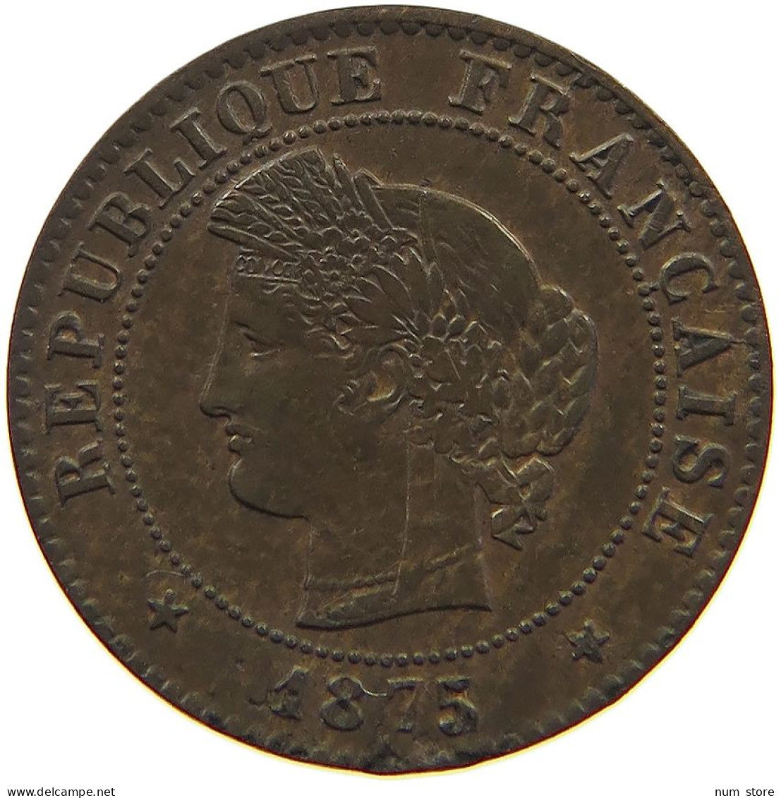 FRANCE CENTIME 1875 A  #t161 0429 - 1 Centime