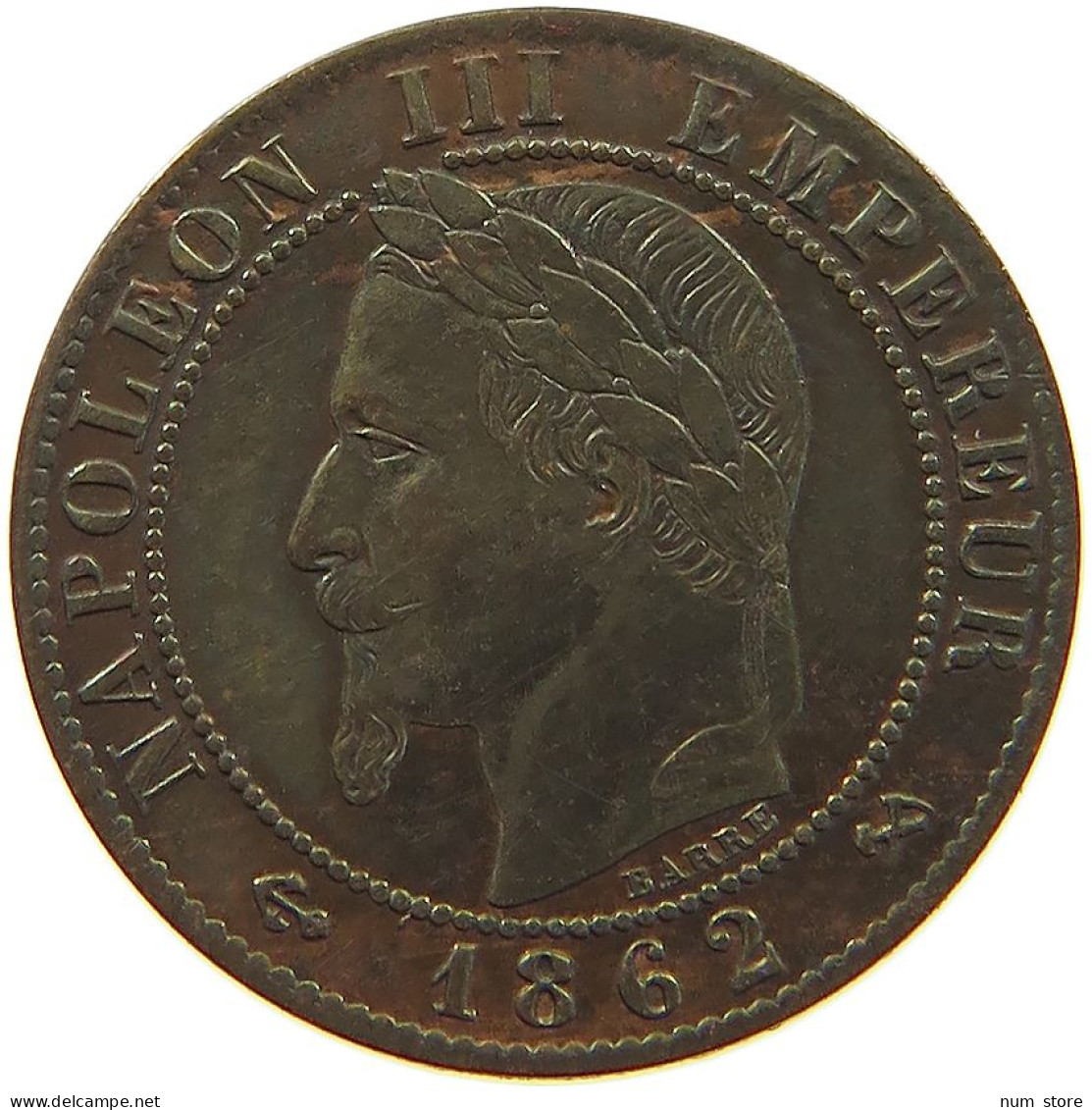 FRANCE CENTIME 1862 K Napoleon III. (1852-1870) #c005 0211 - 1 Centime