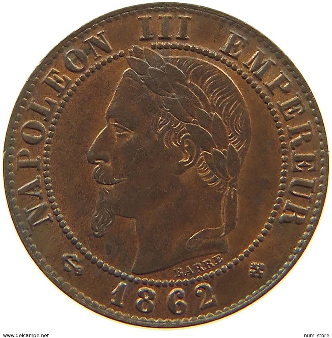 FRANCE CENTIME 1862 BB Napoleon III. (1852-1870) #t005 0379 - 1 Centime