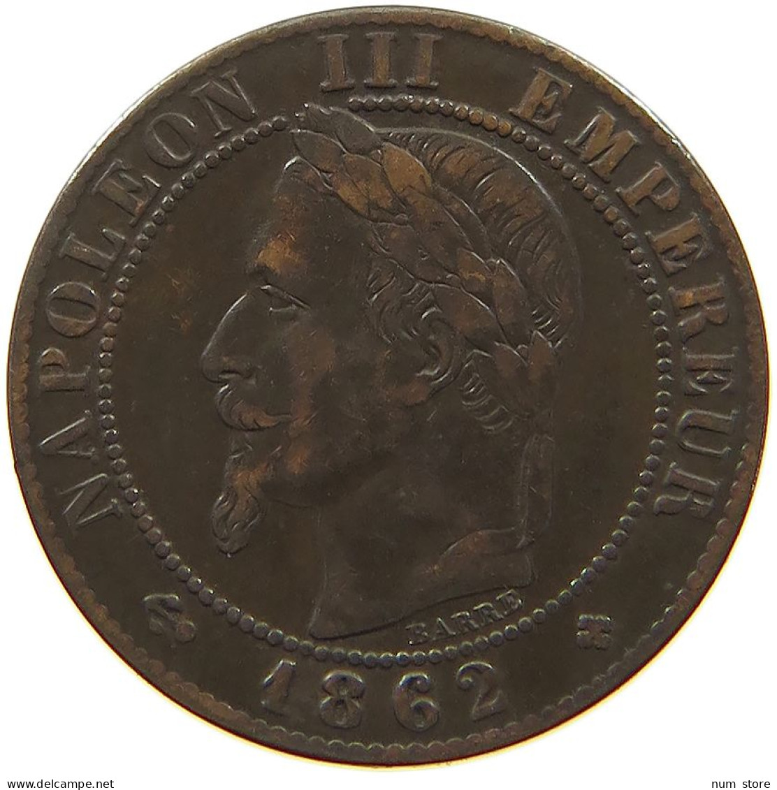 FRANCE CENTIME 1862 BB Napoleon III. (1852-1870) #c084 0407 - 1 Centime