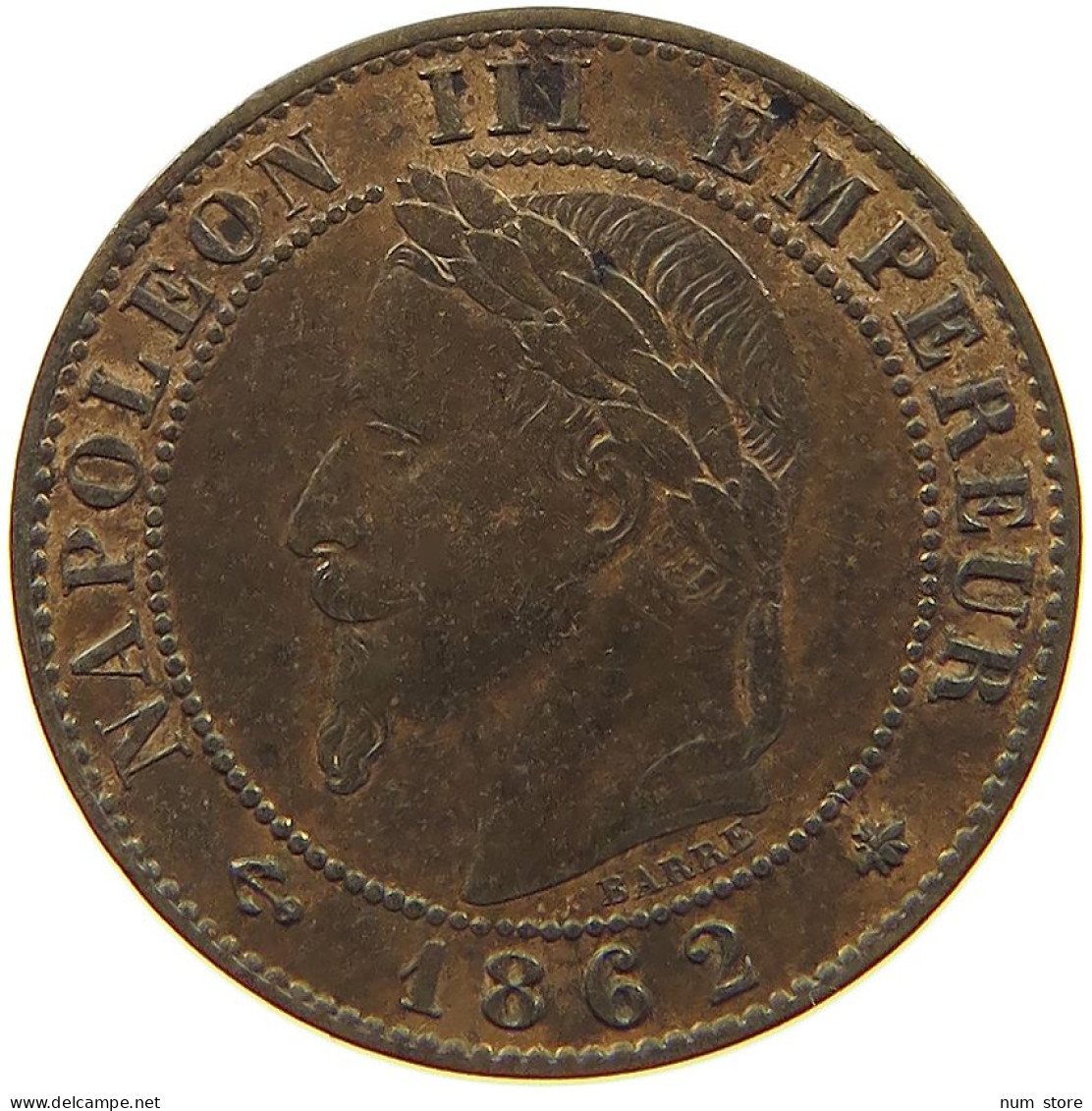 FRANCE CENTIME 1862 A Napoleon III. (1852-1870) #c001 0213 - 1 Centime