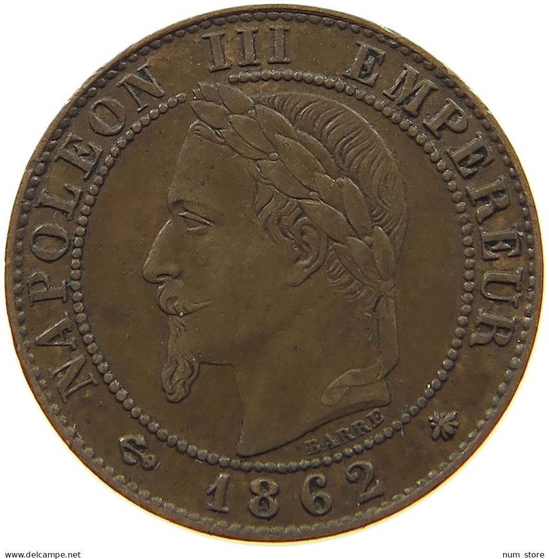 FRANCE CENTIME 1862 A Napoleon III. (1852-1870) #a015 0181 - 1 Centime