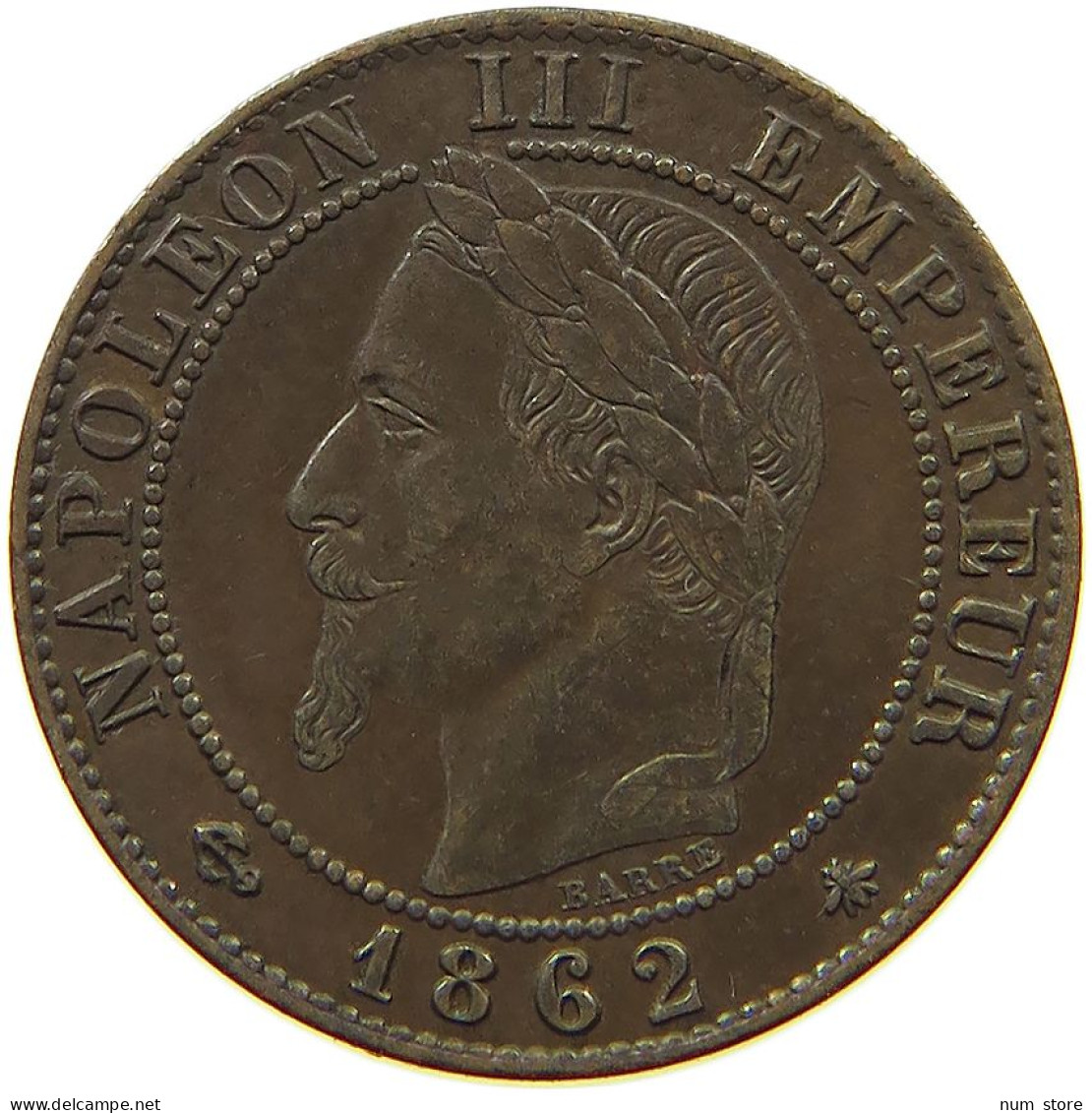 FRANCE CENTIME 1862 A Napoleon III. (1852-1870) #a015 0171 - 1 Centime