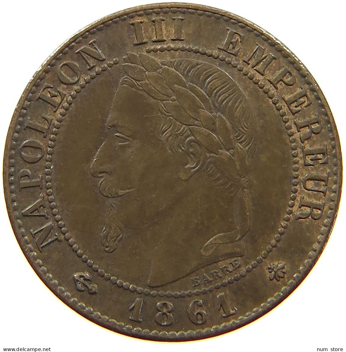 FRANCE CENTIME 1861 A Napoleon III. (1852-1870) #a015 0313 - 1 Centime