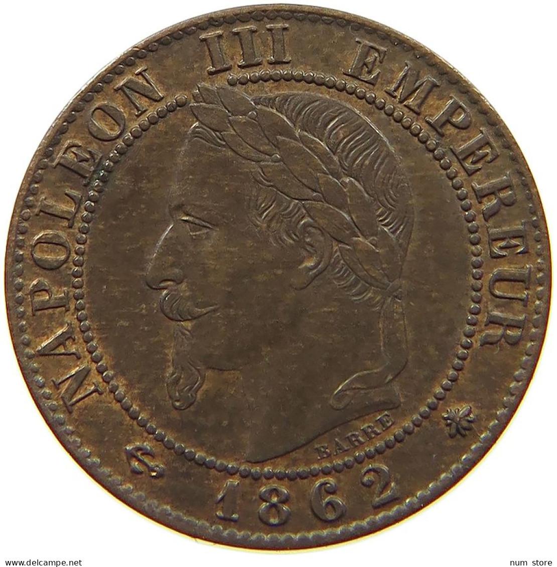 FRANCE CENTIME 1862 A Napoleon III. (1852-1870) #a015 0177 - 1 Centime