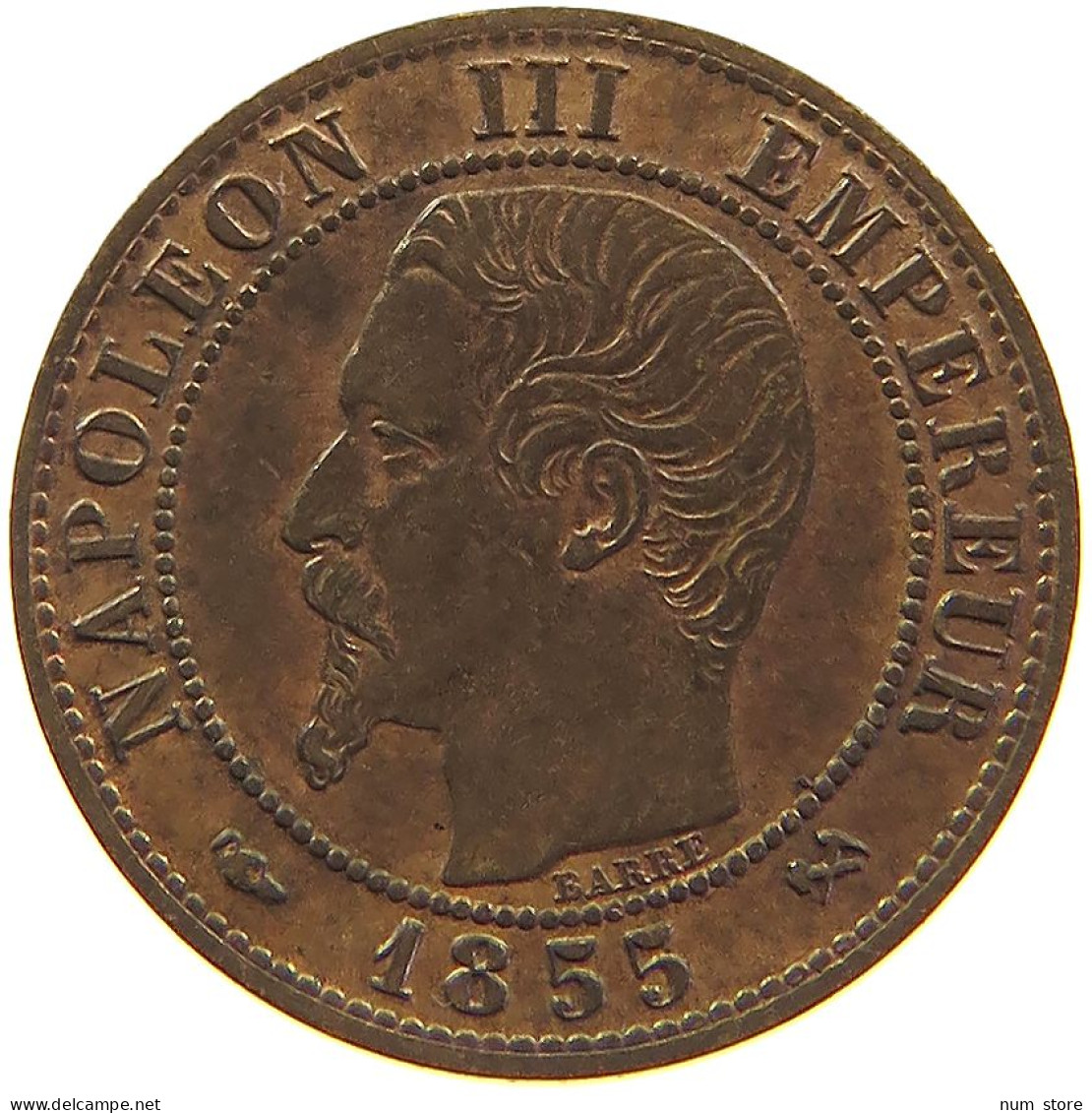 FRANCE CENTIME 1855 B Napoleon III. (1852-1870) #t016 0115 - 1 Centime