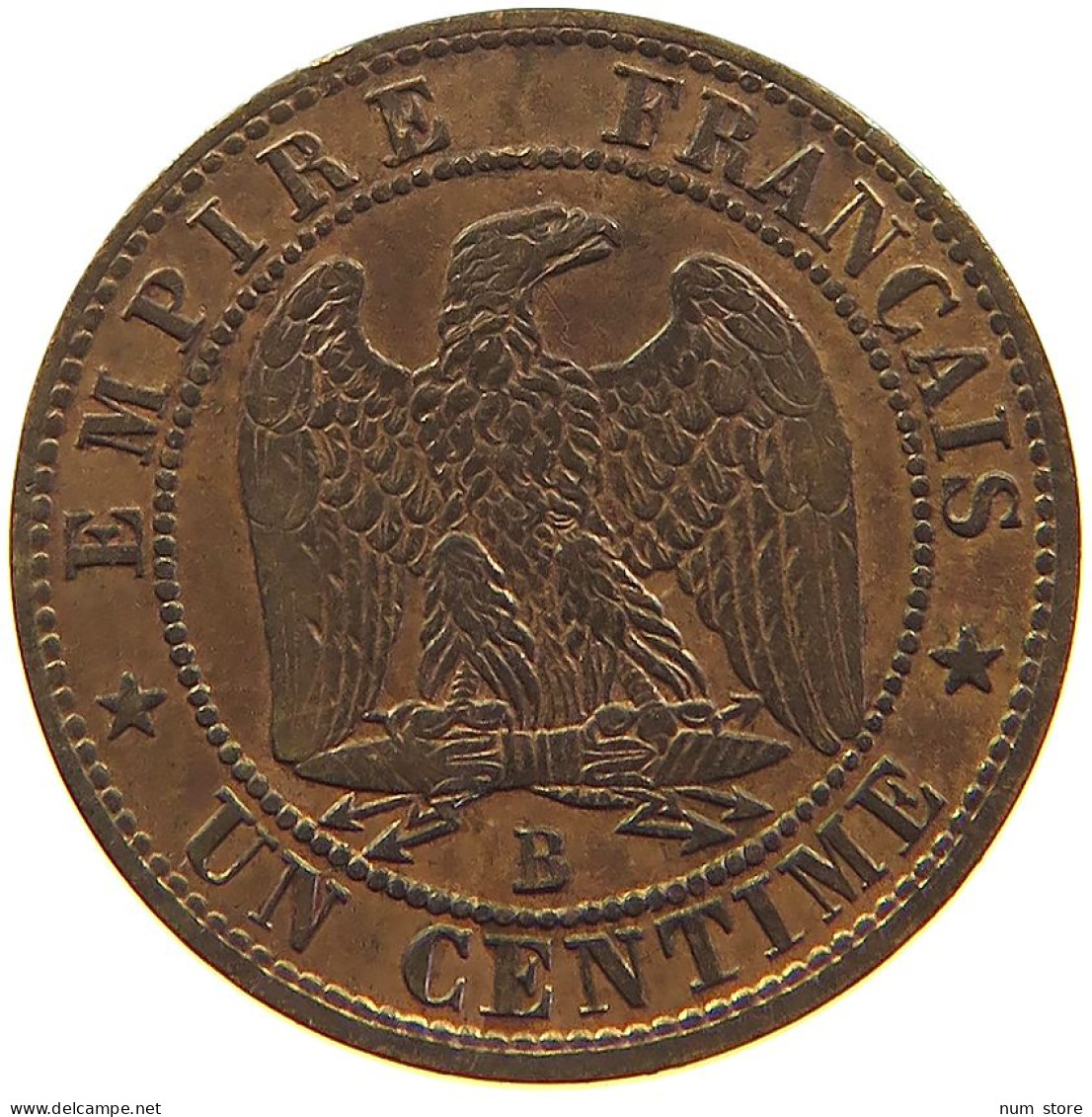 FRANCE CENTIME 1855 B Napoleon III. (1852-1870) #t016 0115 - 1 Centime