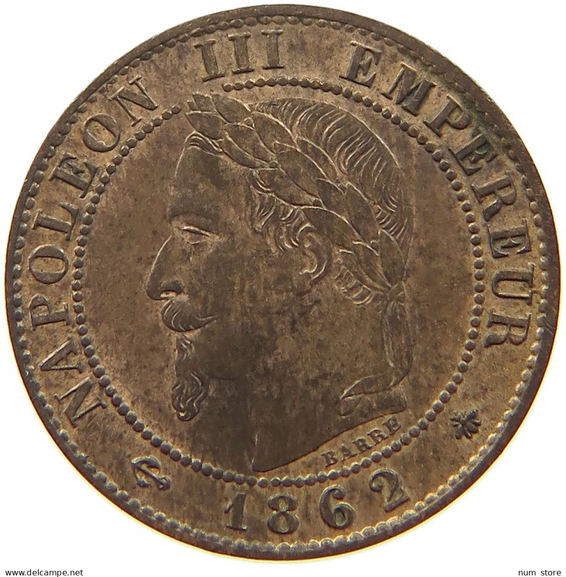 FRANCE CENTIME 1862 A Napoleon III. (1852-1870) #a002 0581 - 1 Centime