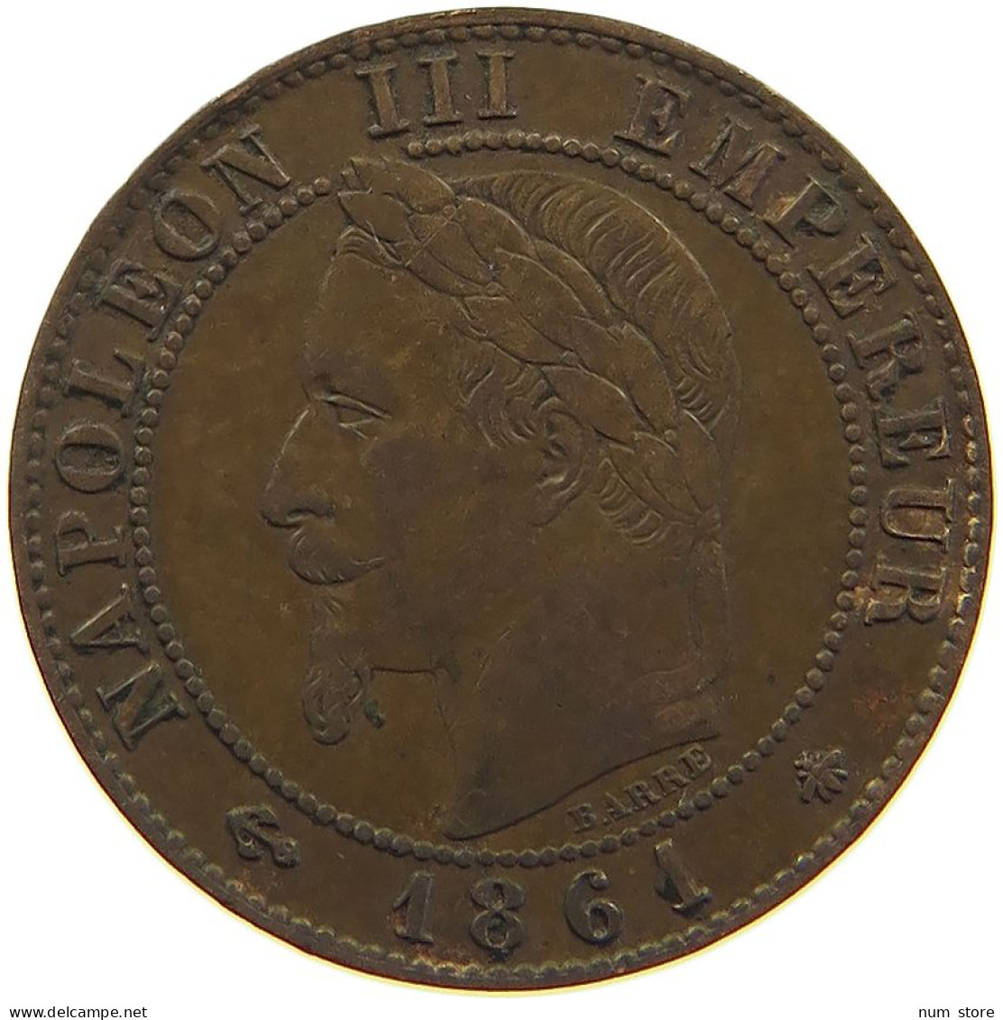 FRANCE CENTIME 1861 A Napoleon III. (1852-1870) #a086 0141 - 1 Centime