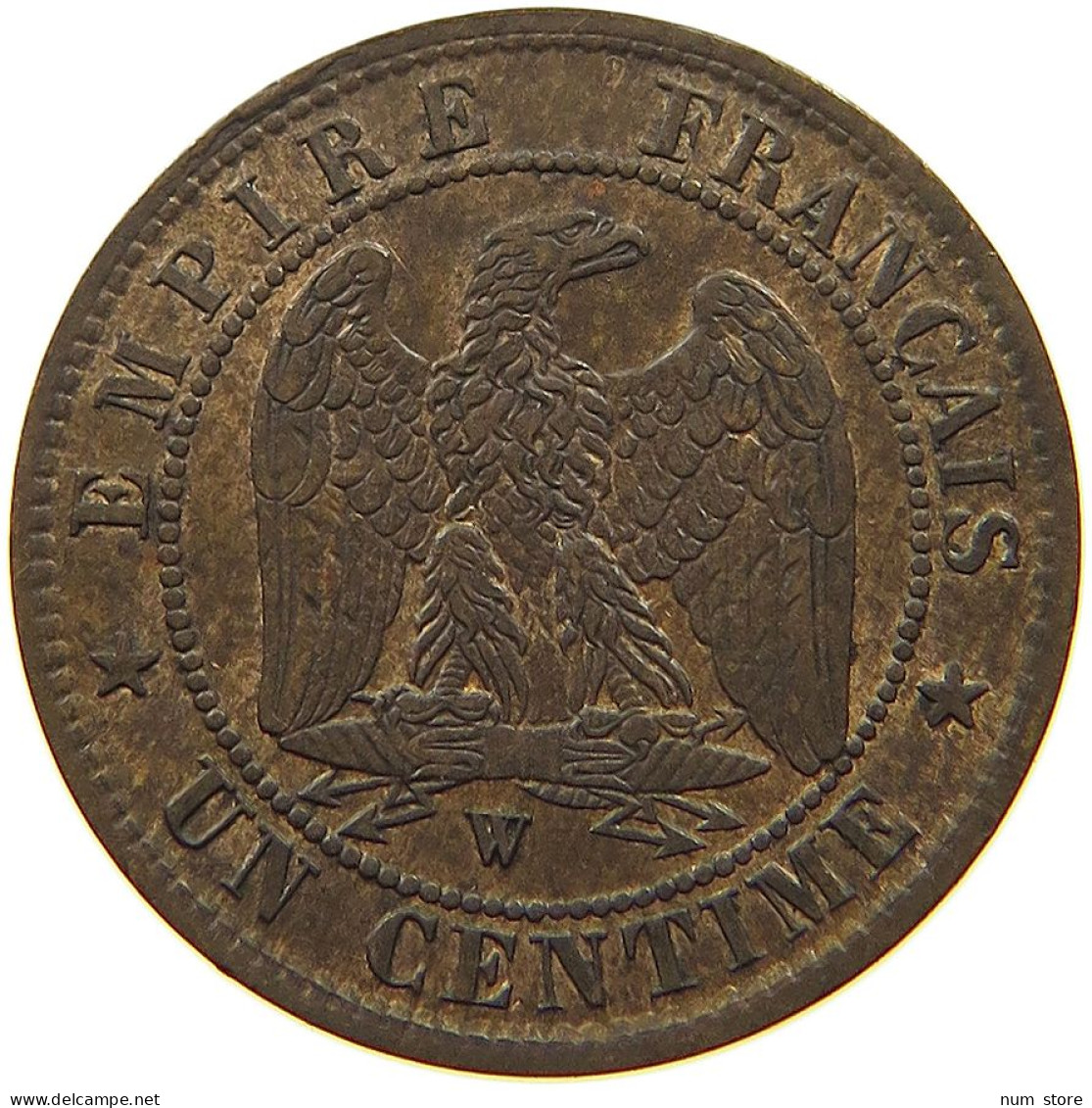 FRANCE CENTIME 1853 W Napoleon III. (1852-1870) #t058 0163 - 1 Centime