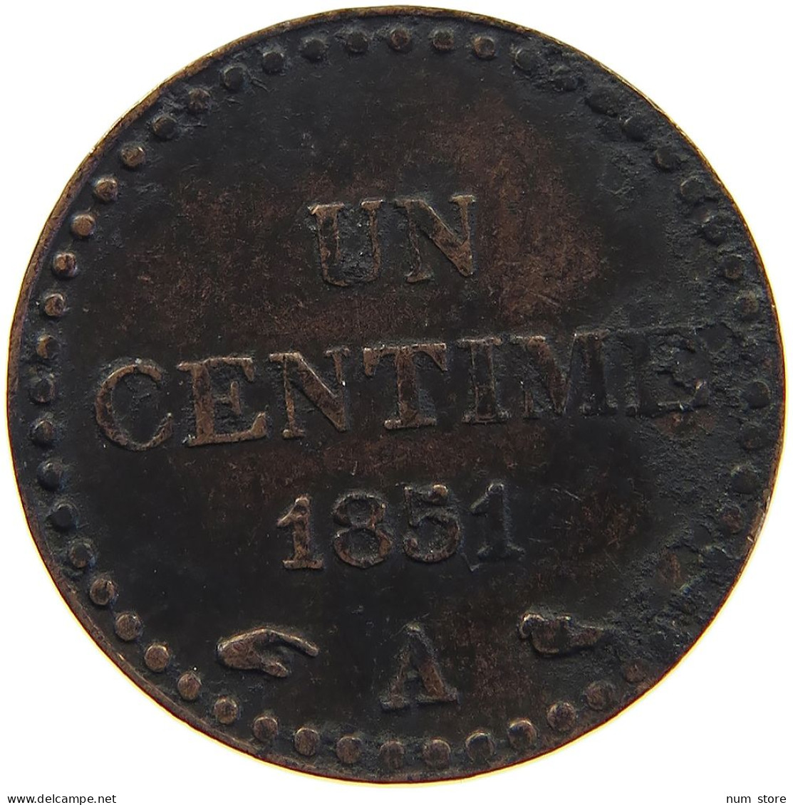 FRANCE CENTIME 1851 A  #c052 0059 - 1 Centime