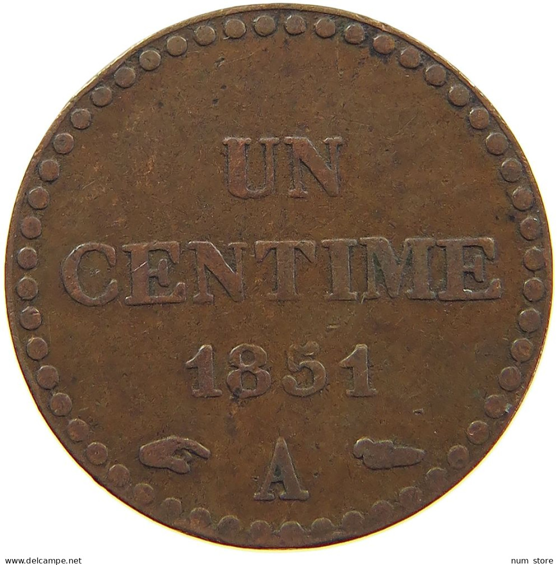 FRANCE CENTIME 1851 A  #c065 0131 - 1 Centime