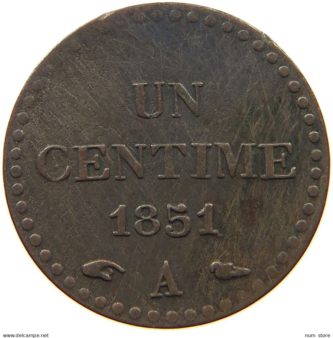 FRANCE CENTIME 1851 A  #c082 0327 - 1 Centime