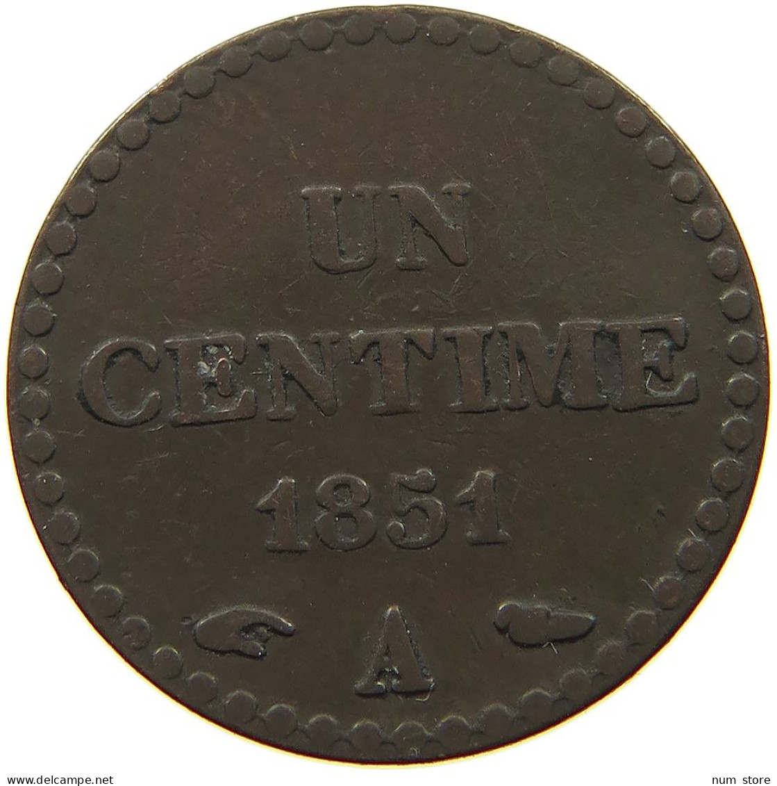 FRANCE CENTIME 1851 A  #a014 0509 - 1 Centime