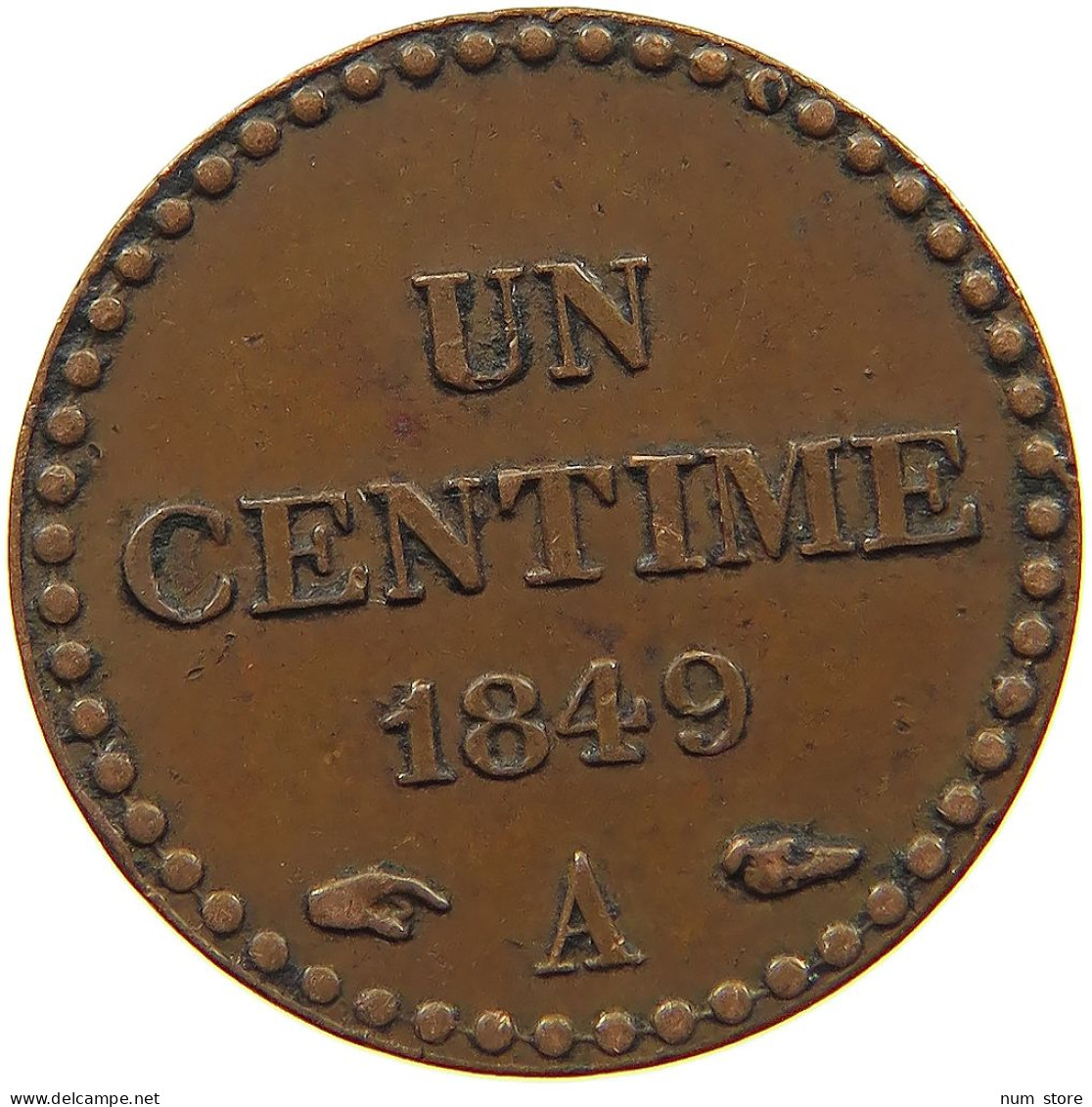 FRANCE CENTIME 1849 A  #s060 0191 - 1 Centime