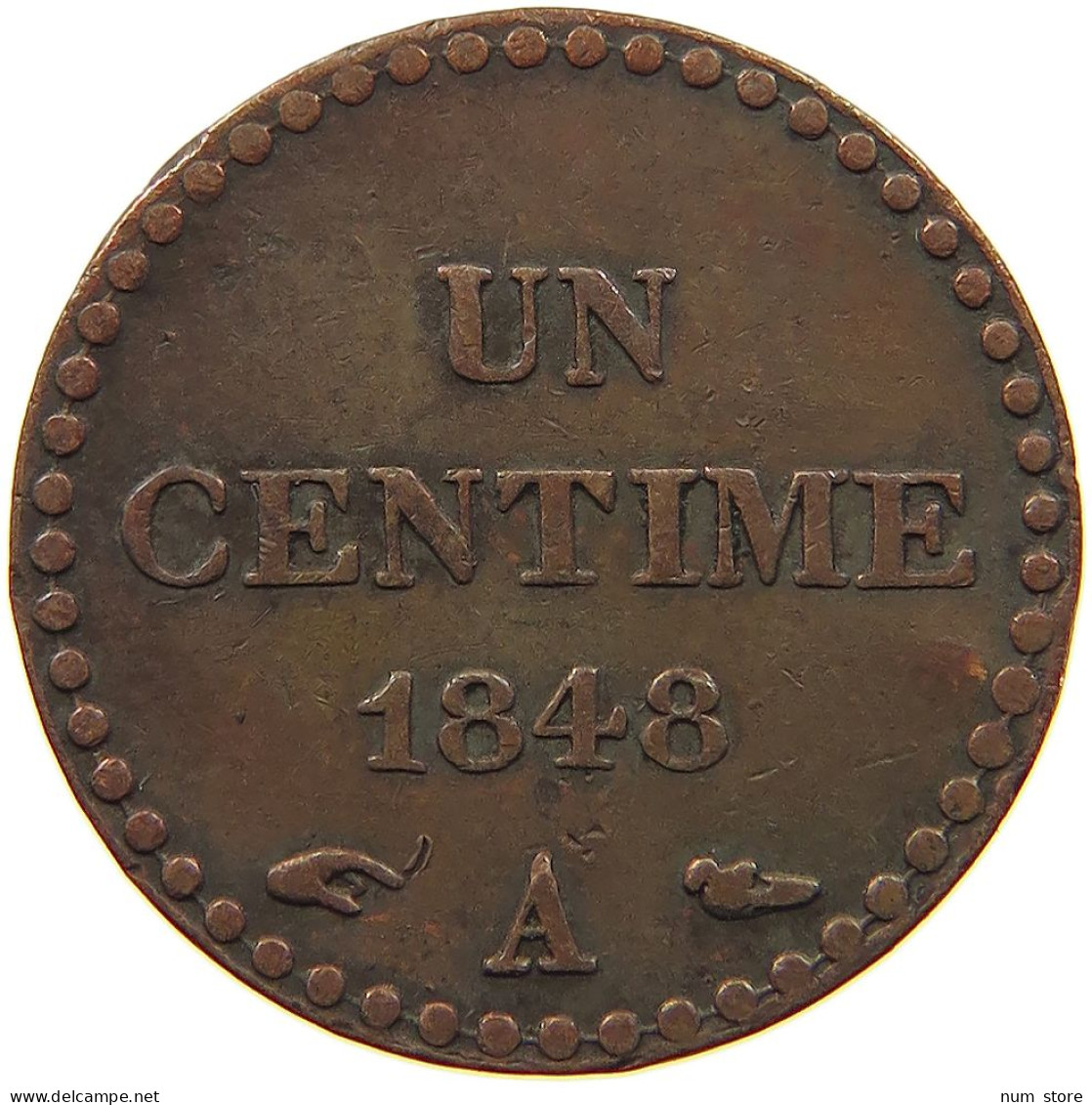 FRANCE CENTIME 1848 A  #c084 0213 - 1 Centime