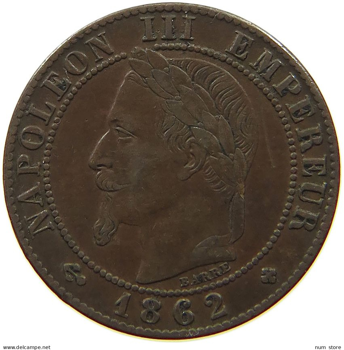 FRANCE CENTIME 1862 BB Napoleon III. (1852-1870) #a015 0175 - 1 Centime