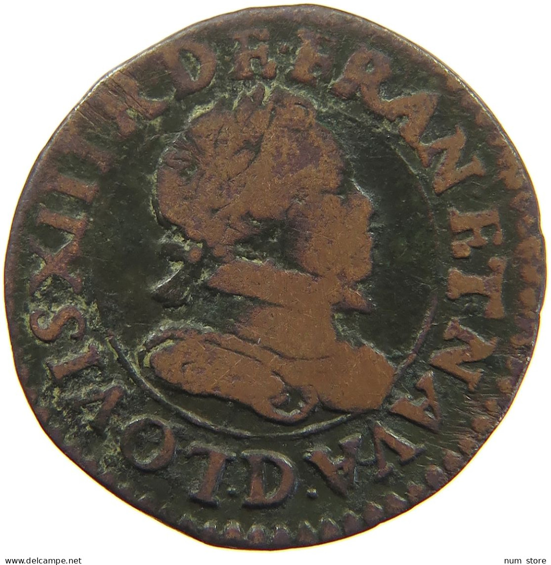 FRANCE CHATEAU RENAUD DOUBLE TOURNOIS  LOUIS XIII. (1610–1643) #c034 0211 - 1610-1643 Lodewijk XIII Van Frankrijk De Rechtvaardige