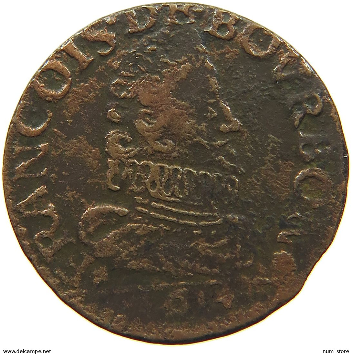 FRANCE CHATEAU RENAUD DOUBLE LIARD 1614 LOUIS XIII. (1610–1643) #c024 0531 - 1610-1643 Lodewijk XIII Van Frankrijk De Rechtvaardige