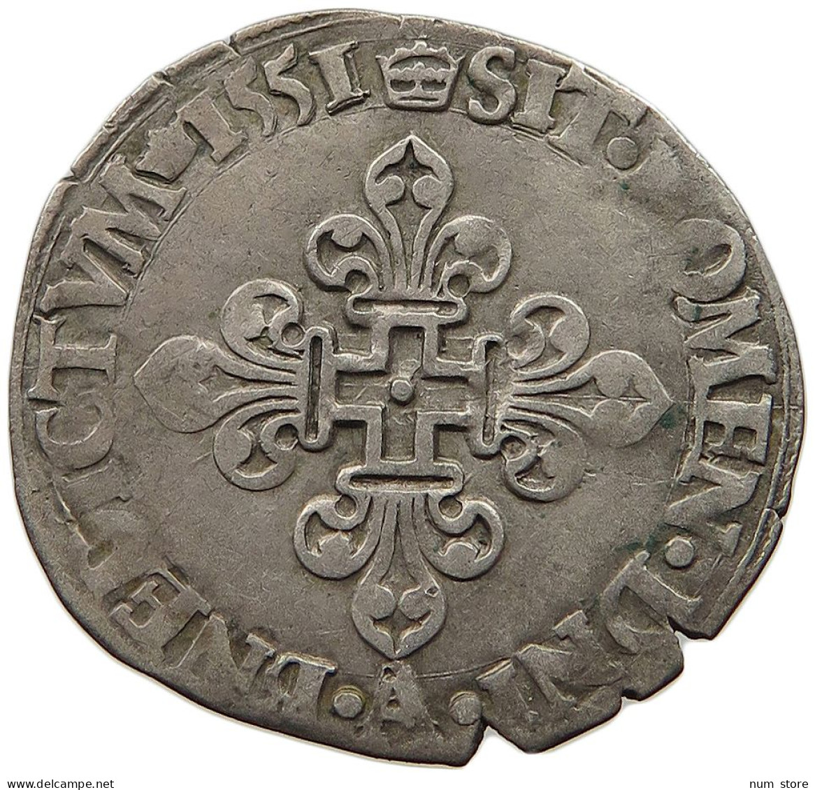 FRANCE GROS DE TROIS BLANCS 1551 A Henri II. (1547-1559) #t058 0349 - 1547-1559 Henri II