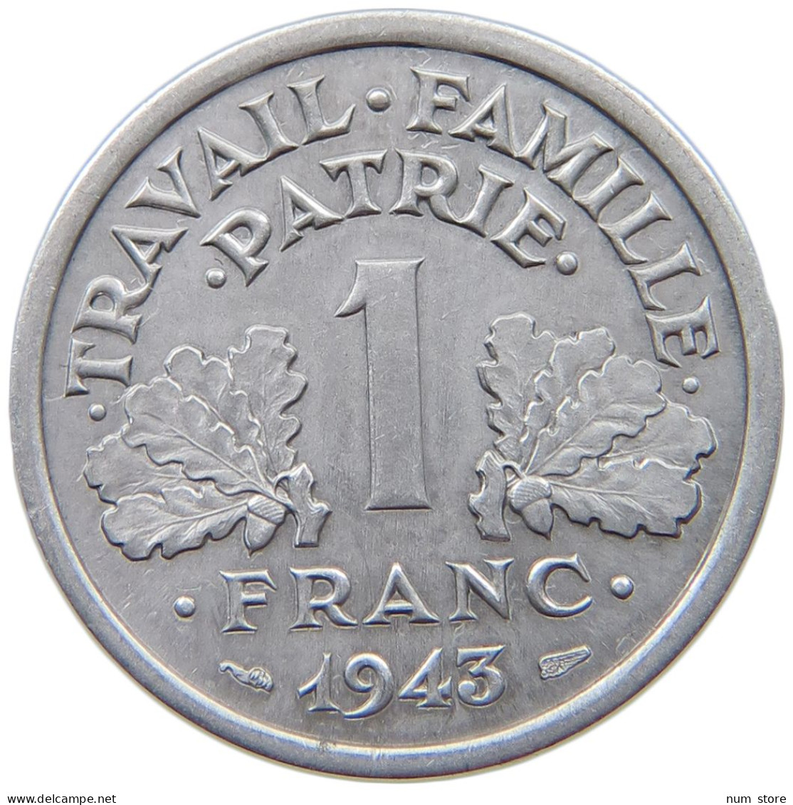 FRANCE FRANC 1943  #a021 0979 - 1 Franc