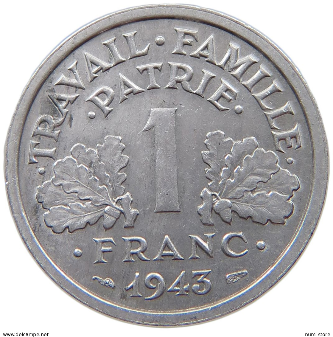 FRANCE FRANC 1943  #s069 0235 - 1 Franc