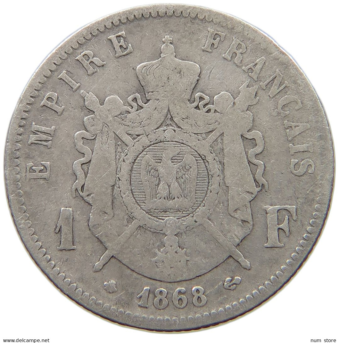 FRANCE FRANC 1868 A Napoleon III. (1852-1870) #a090 0911 - 1 Franc