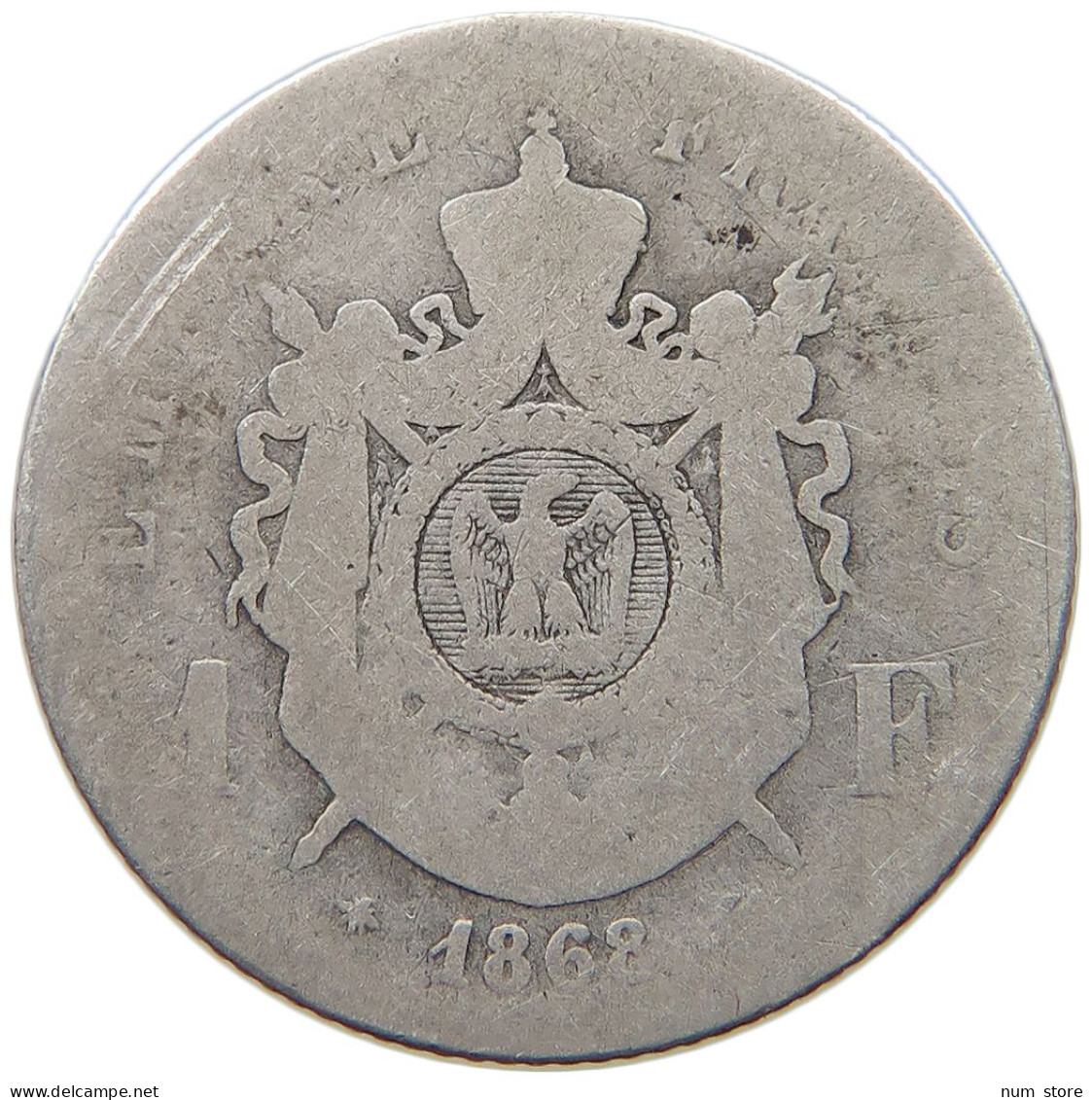 FRANCE FRANC 1868 A Napoleon III. (1852-1870) #a032 0851 - 1 Franc