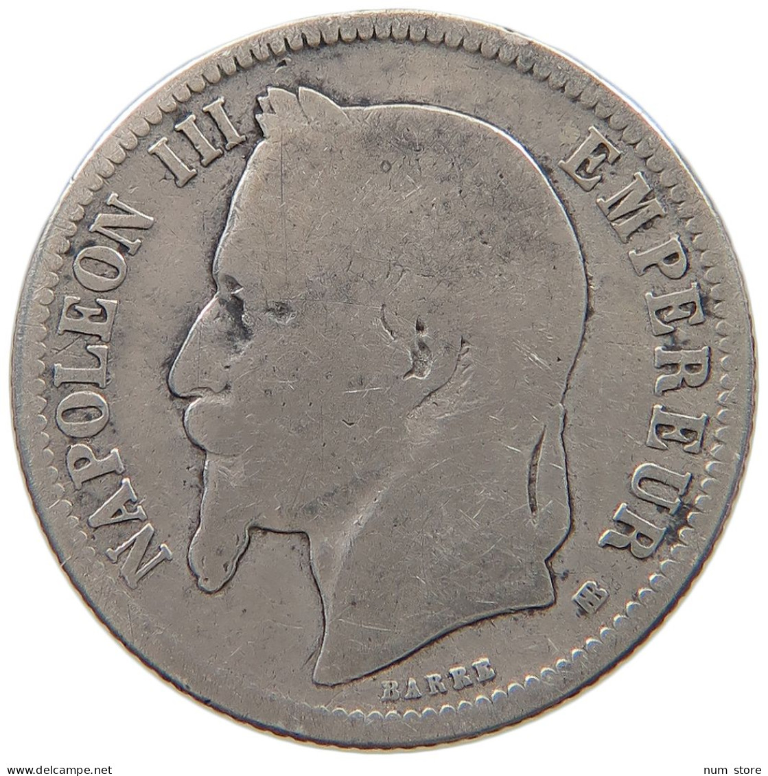 FRANCE FRANC 1867 BB Napoleon III. (1852-1870) #a044 0595 - 1 Franc