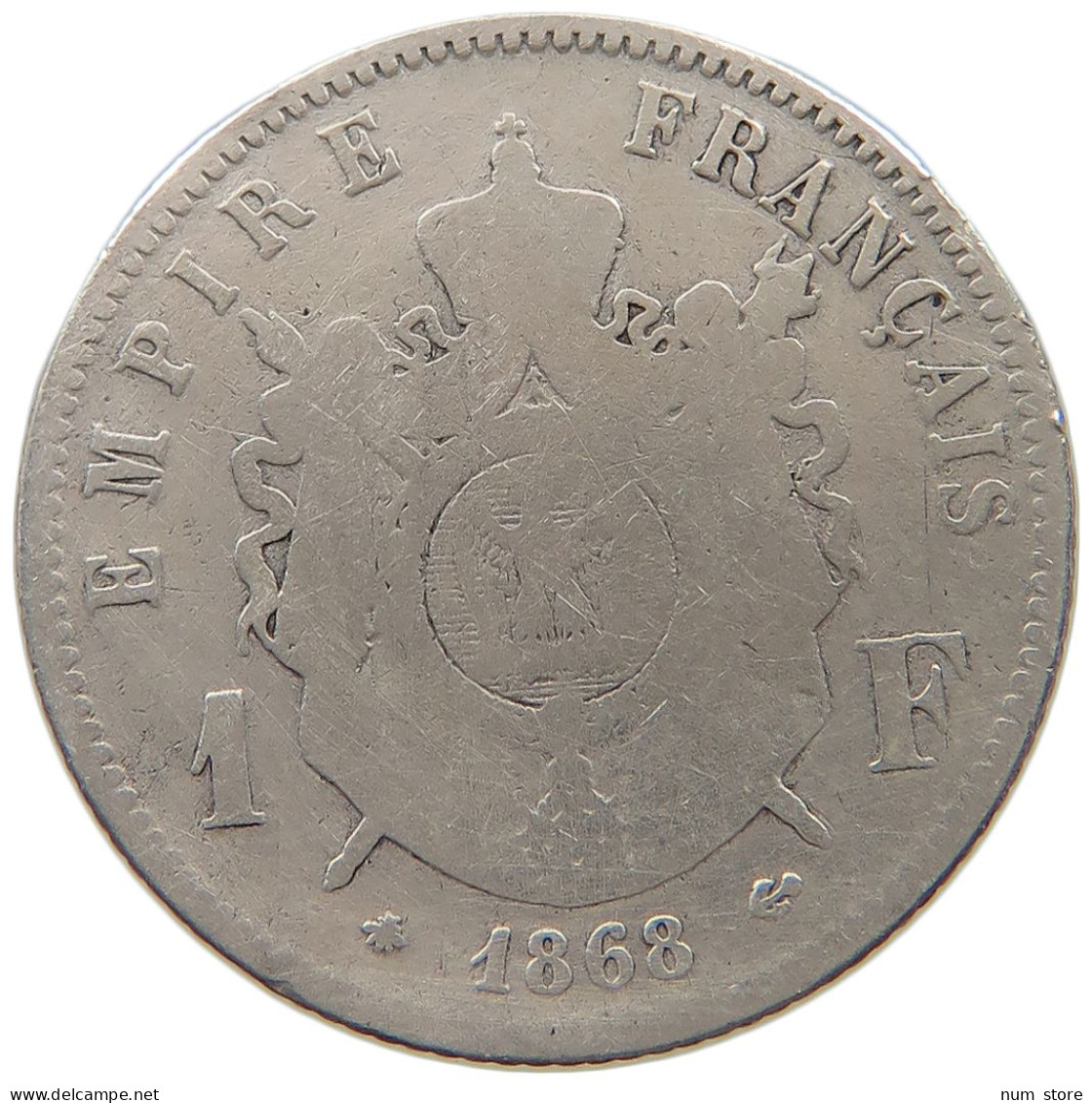 FRANCE FRANC 1868 A Napoleon III. (1852-1870) #a044 0589 - 1 Franc