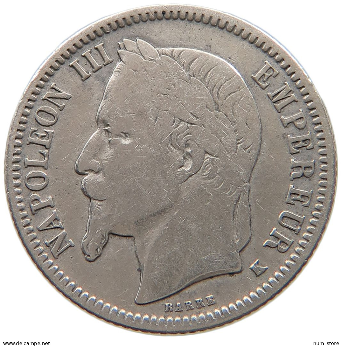 FRANCE FRANC 1867 K Napoleon III. (1852-1870) #a044 0591 - 1 Franc