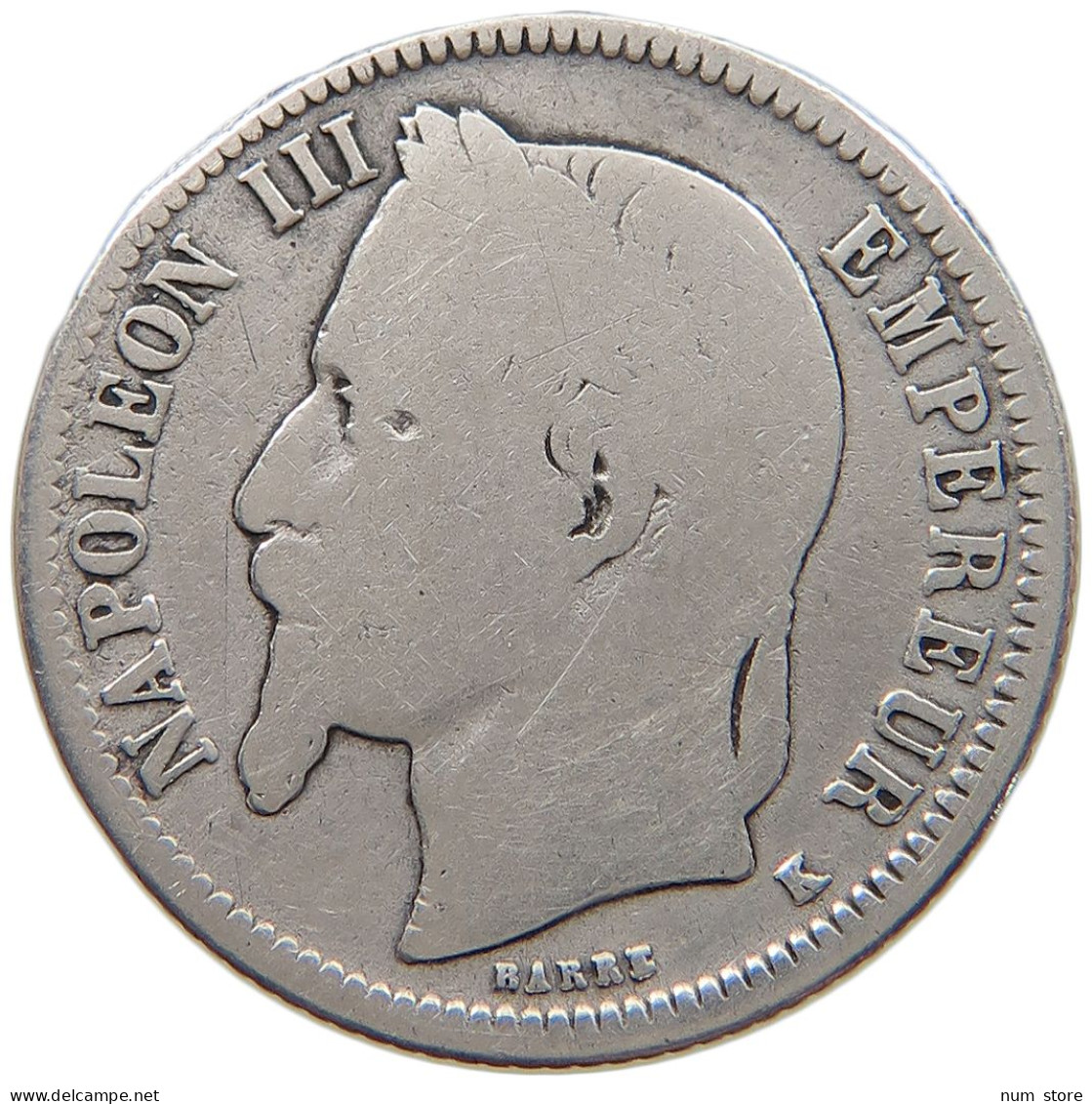 FRANCE FRANC 1867 K Napoleon III. (1852-1870) #a064 0115 - 1 Franc