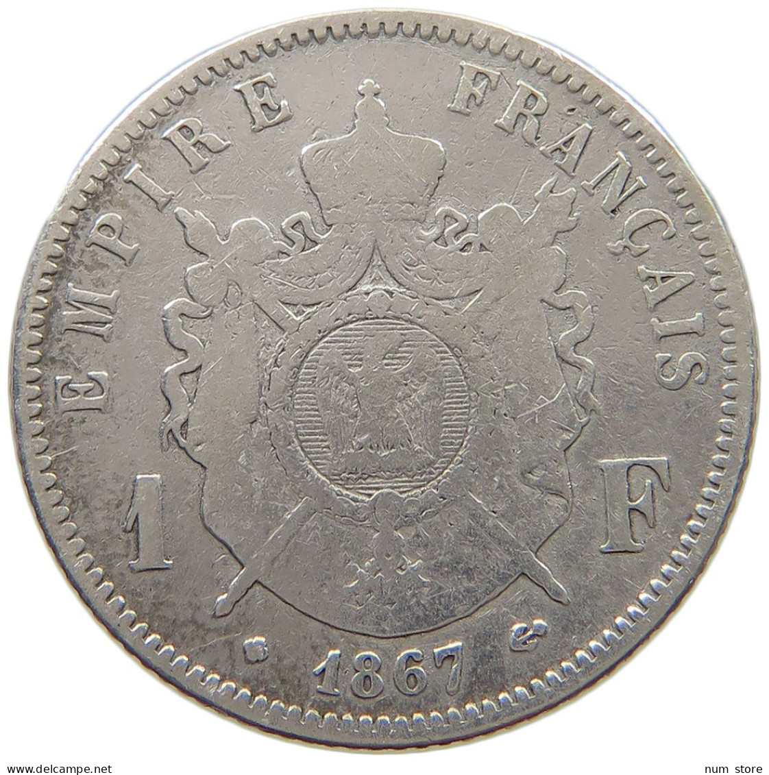 FRANCE FRANC 1867 BB Napoleon III. (1852-1870) #a002 0109 - 1 Franc