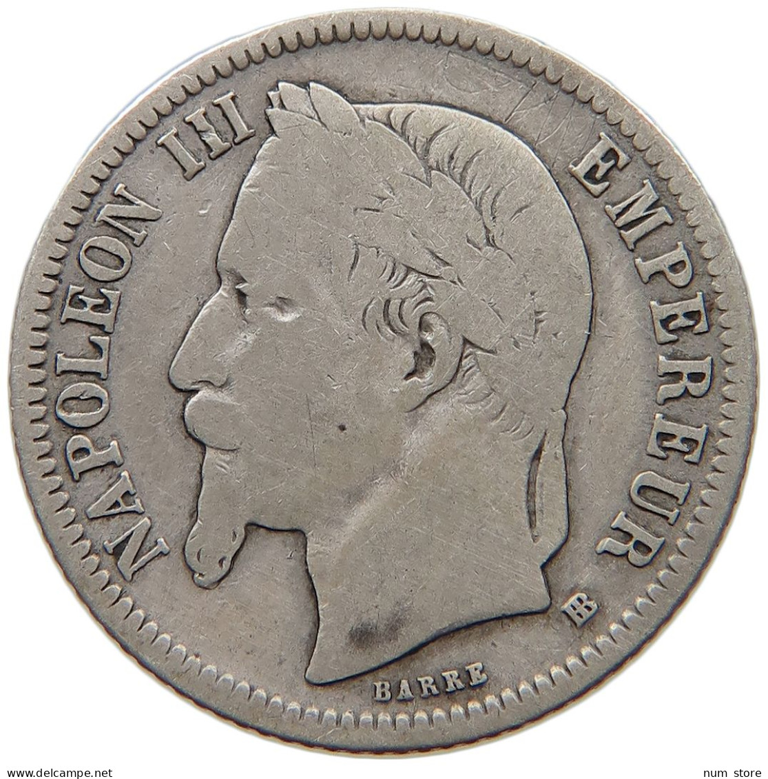 FRANCE FRANC 1866 BB Napoleon III. (1852-1870) #s016 0269 - 1 Franc