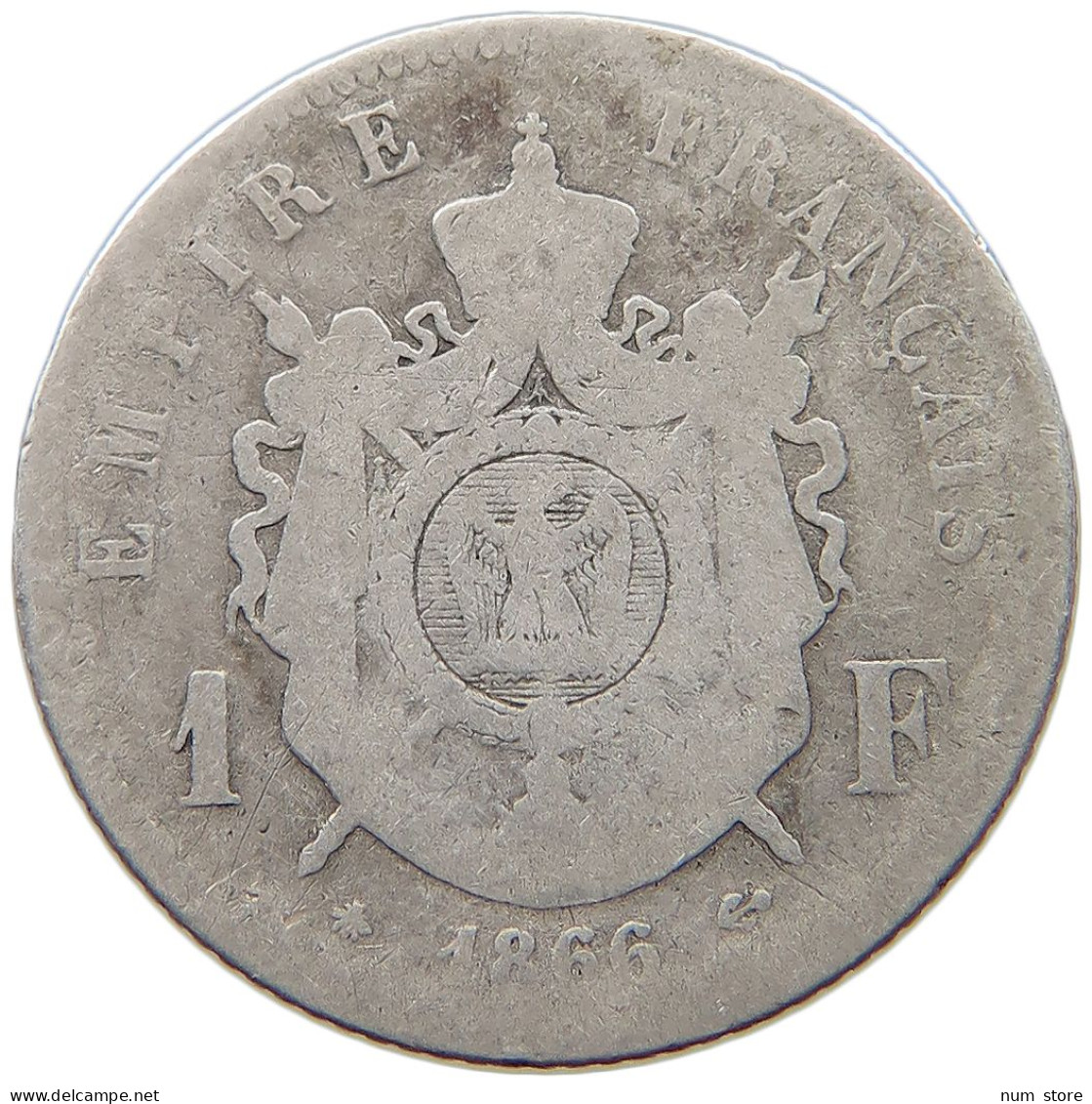 FRANCE FRANC 1866 A Napoleon III. (1852-1870) #s049 0279 - 1 Franc