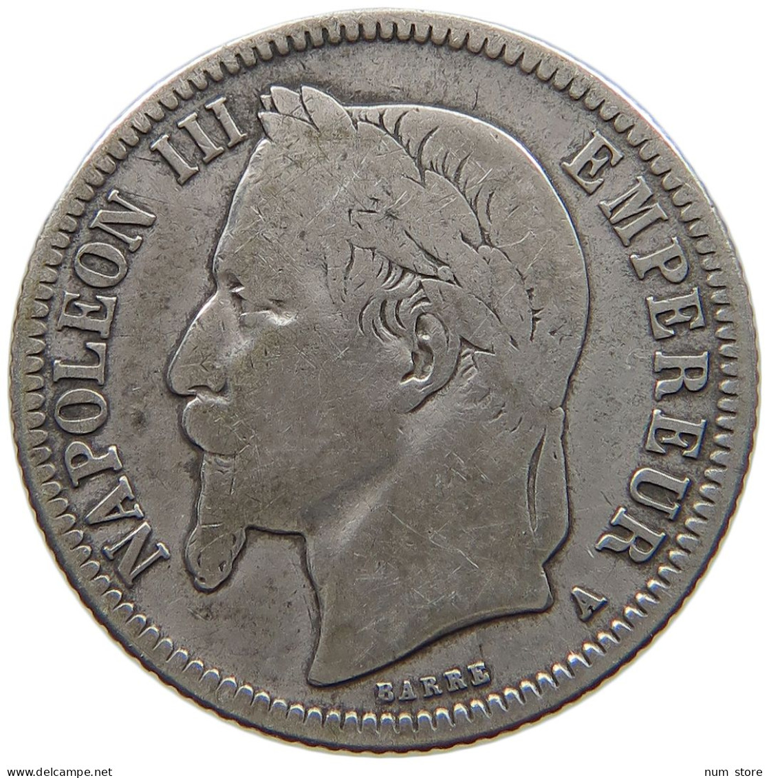 FRANCE FRANC 1867 A Napoleon III. (1852-1870) #a091 0003 - 1 Franc